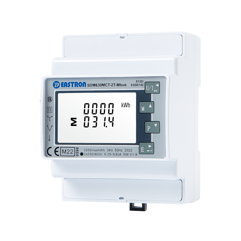 Medidor de Energía Multifunción Trifásico de Riel Din Mbus Tipo CT de Fuente de Alimentación Dual
