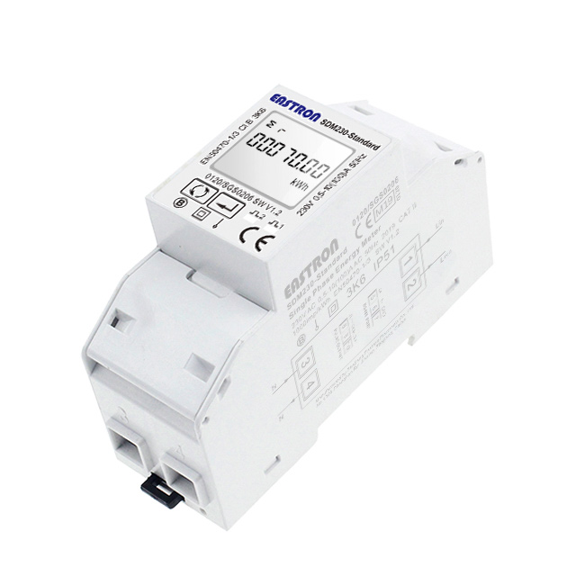 Medidor de energía monofásico RS485 Modbus Din Rail MID