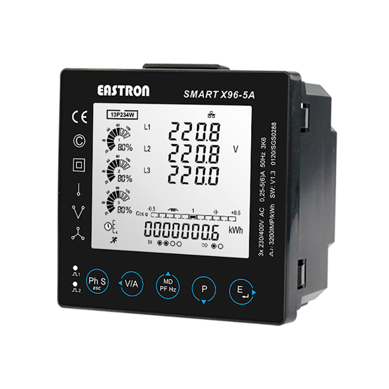 Analizador de potencia multifunción montado en panel Modbus RS485