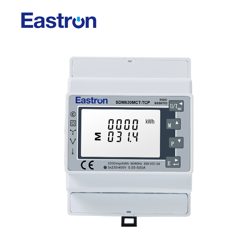 Medidor Modbus TCP multifunción trifásico con carril Din tipo CT aprobado por MID