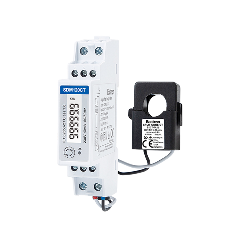 RCM 40mA CT Entrada Din Rail Monofásico Multifunción Solar PV /Medidor de Exportación Cero para Medición PV