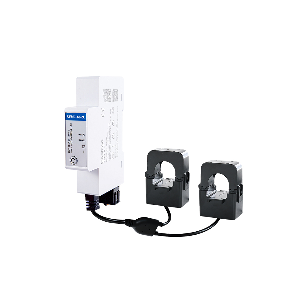 Medidor de energía en carril DIN monofásico de doble canal tipo CT RS485 para medición fotovoltaica