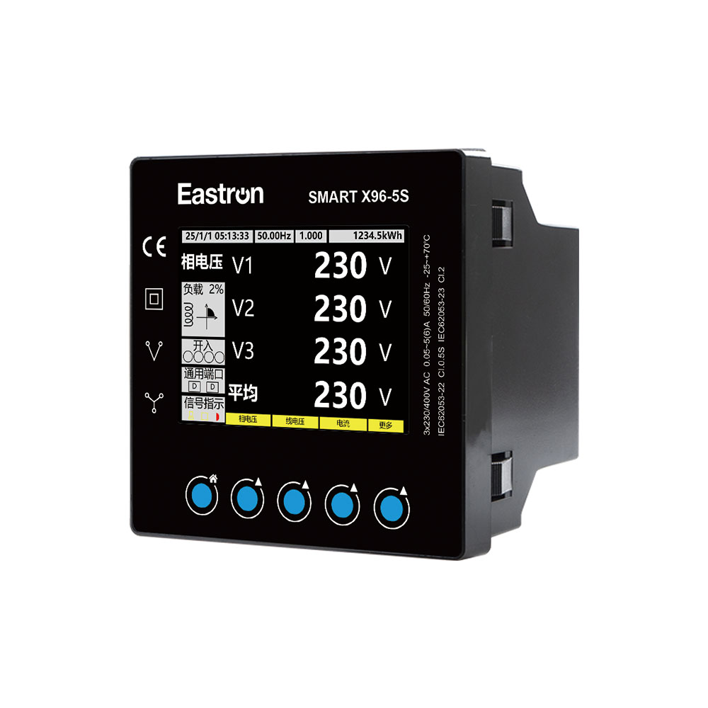 Analizador de potencia multifunción montado en panel RS485 Modbus clase 0.5S