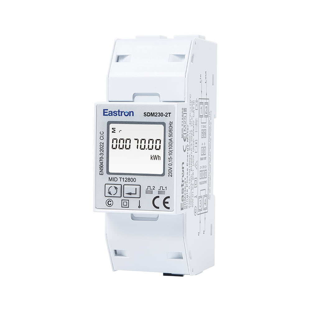Medidor de energía monofásico ETL multifunción con carril Din Modbus RS485 de tarifa dual