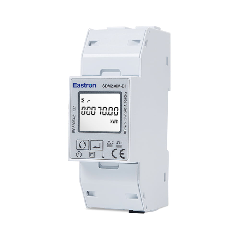 Medidor de energía multifunción monofásico, carril Din, Modbus, entrada Digital RS485