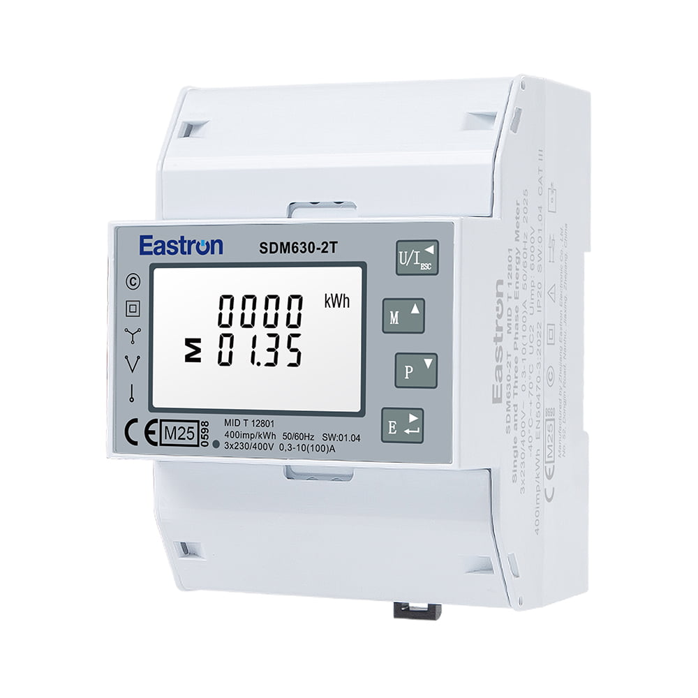 Mediados de metros de energía trifásicos del carril del dinar de Modbus de la tarifa dual RS485