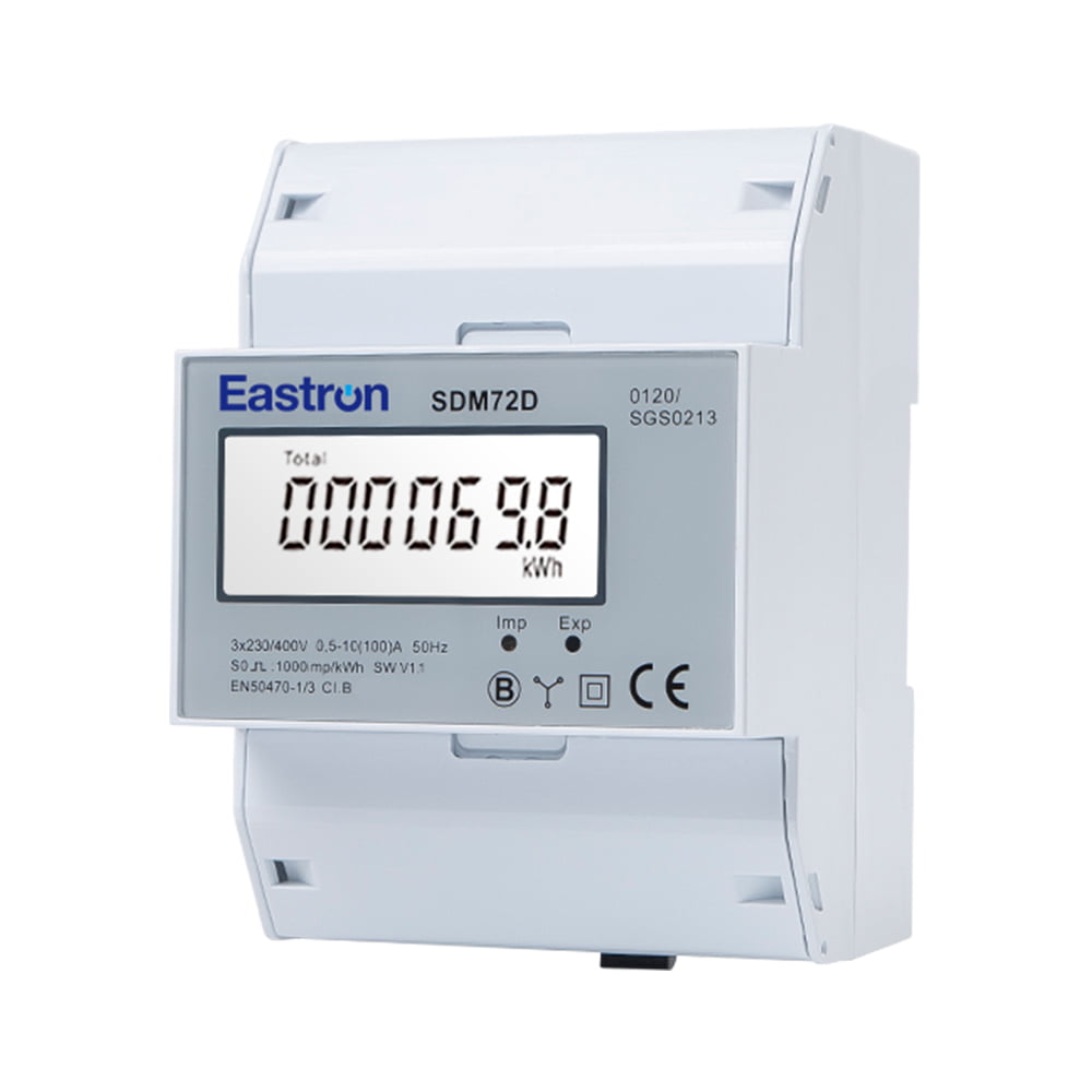 Medición de kWh MEDIADOS de medidor de energía trifásico de cuatro cables en carril DIN