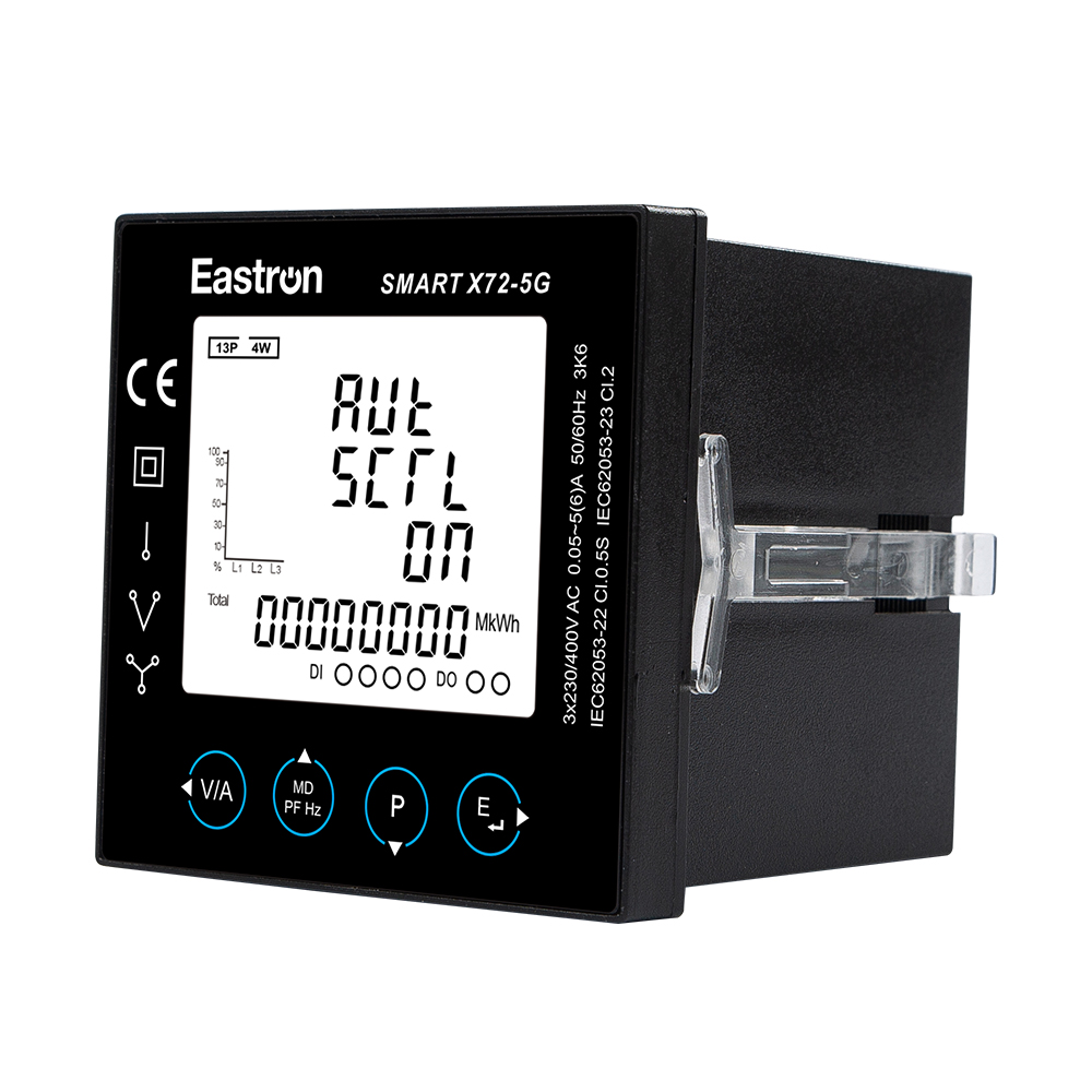 Analizador de potencia multifunción montado en panel DI/DO RS485 Modbus 72x72