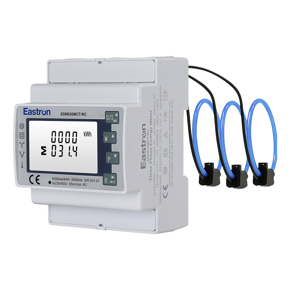 Rogowski Coil Connect RS485 medidor de energía trifásico de carril Din MID