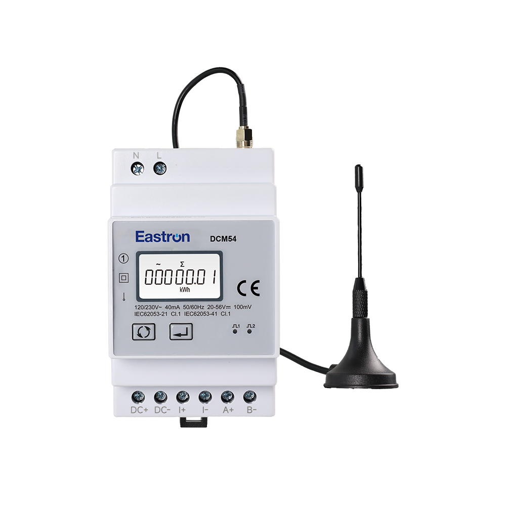 Medidor de energía CC inteligente de carril DIN LoRaWAN y RS485 de modo dual CA/CC